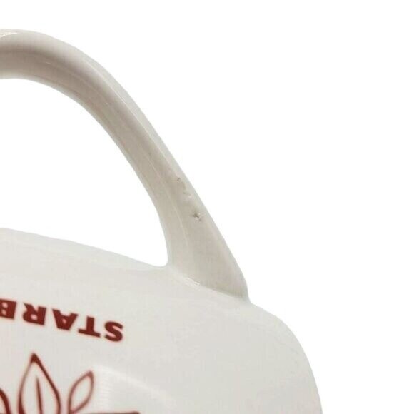 Starbucks Holiday Mugs Red Gold 11oz Snowflake Floral Poinsettia Winter Set of 2 - Picture 12 of 12